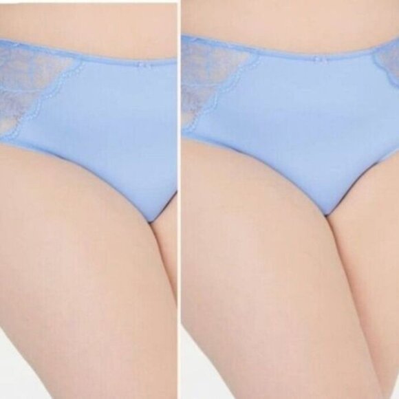 BOGO INC International Concepts Lace Inset Hipster Panties Yacht Blue 2X NEW Lot - Picture 1 of 10